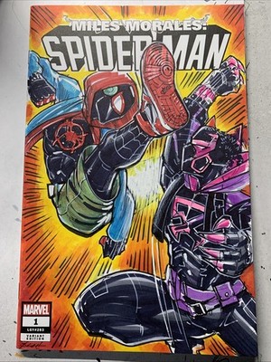 Miles Morales Spiderman 1 Original Sketch Cover Variant Prowler 