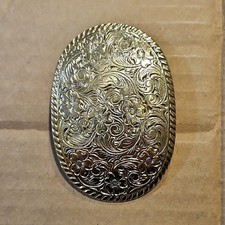 Western Americana Oval Floral Engraved Belt Buckle