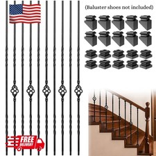 Wrought Iron Balusters, 10 Pack Metal Deck Spindles, 1/2" Deck Balusters Hollow