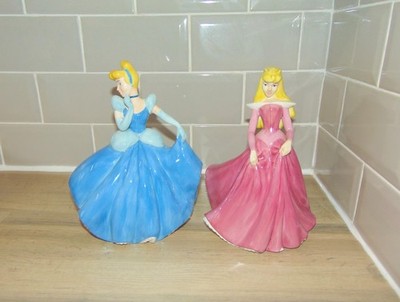 Cinderella & Aurora Disney Store Princess Ceramic Money Boxes 10  *Some Chips*