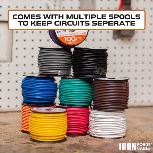 12 Gauge Primary Wire - 10 Roll - 100 Ft of Copper Clad Aluminum Wire per Roll - Picture 7 of 8