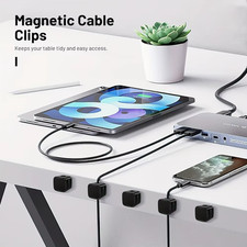 Magnetic Cable Holder Clips for Desk  Bedside Charger Wire Organizer