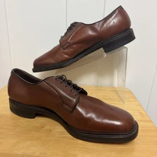 Allen Edmonds Shoes 15 Leeds Brown Ostendo Cushioned Heel Pebbled Leather 9558