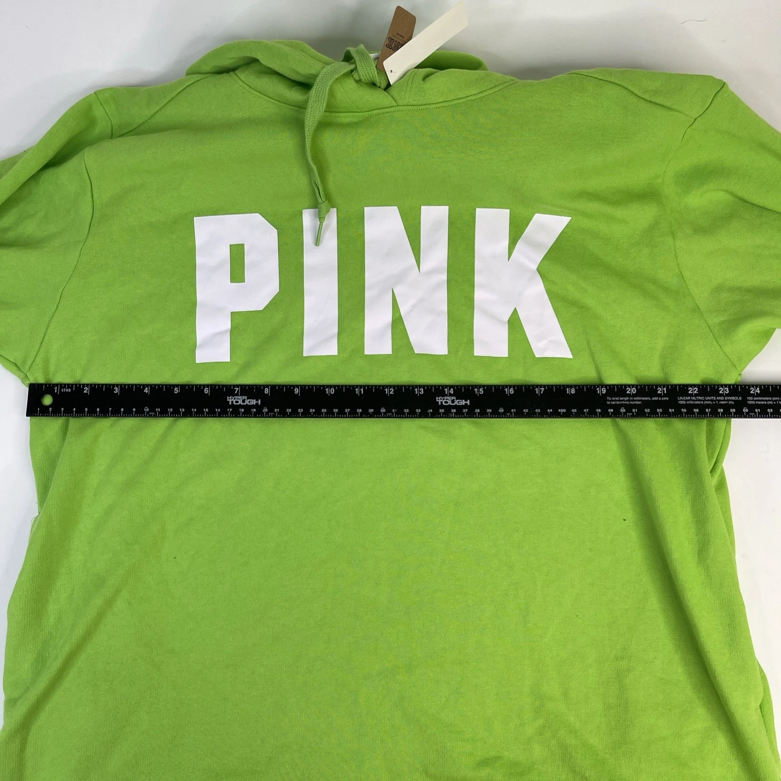 UNDERCOVER Maglione donna Victoria’s Secret rosa felpa con cappuccio verde brillante bianco logo taglia XL