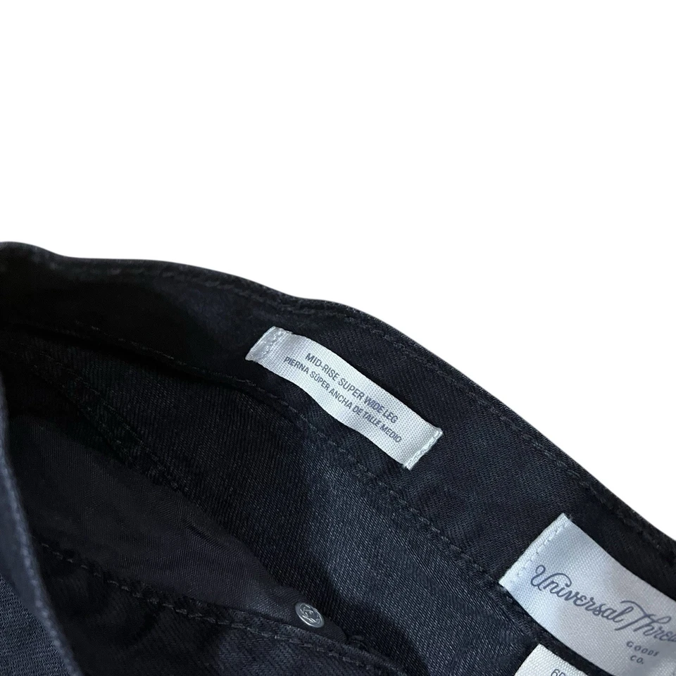 Super Wide Leg Mid Rise Black Denim Universal Thread NWT Palazzo Boho Y2K Sz 10 - Image 4 of 4