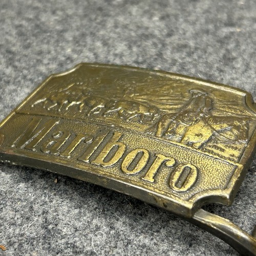 Vintage Marlboro Messing Gürtelschnalle Cowboy Viehtrieb Western Rodeo Stil - Bild 17 von 23