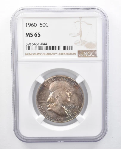 1960 Franklin Half Dollar MS65 NGC Beautiful Tone *7676