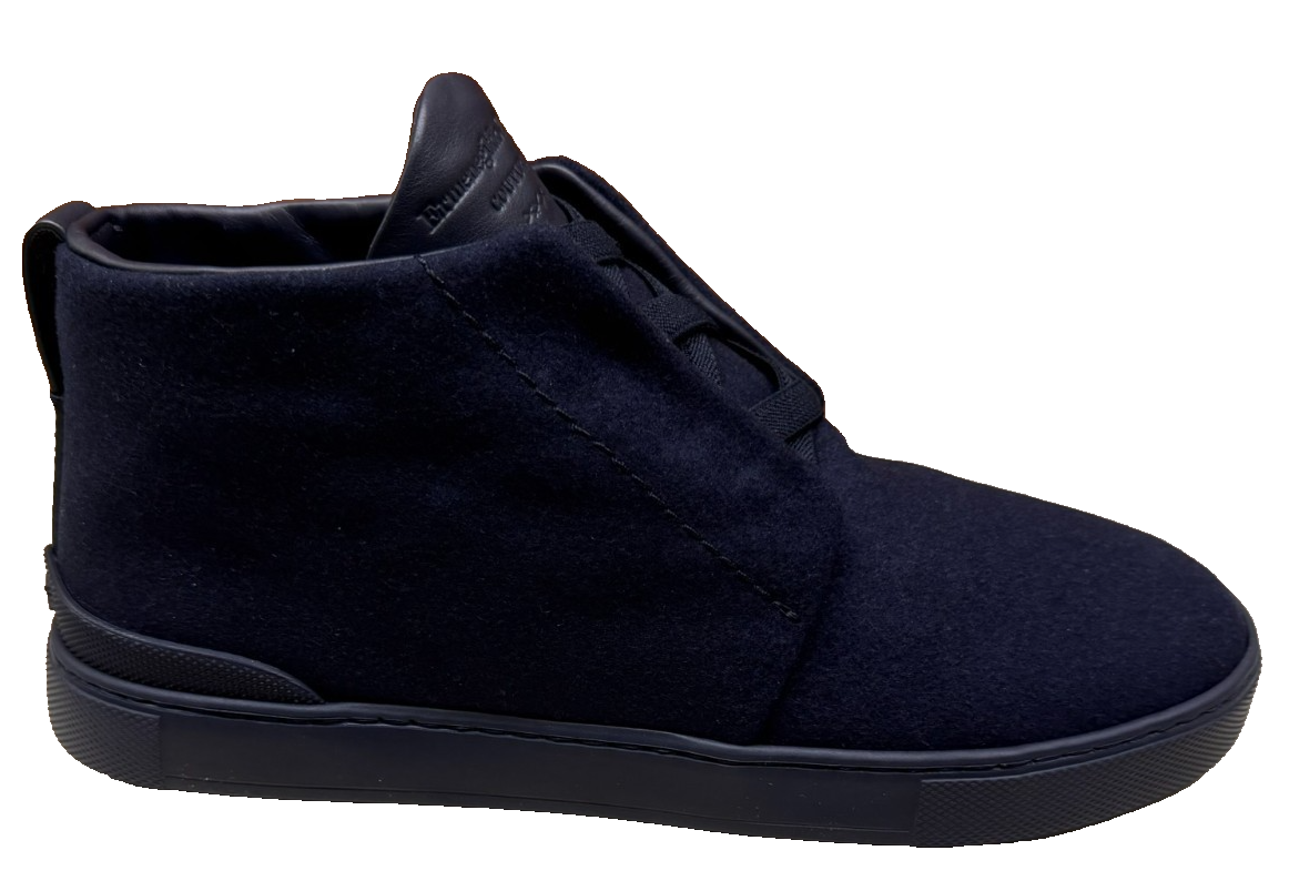 NIB Zegna Triple Stitch WOOL Sneakers navy 8 US | eBay