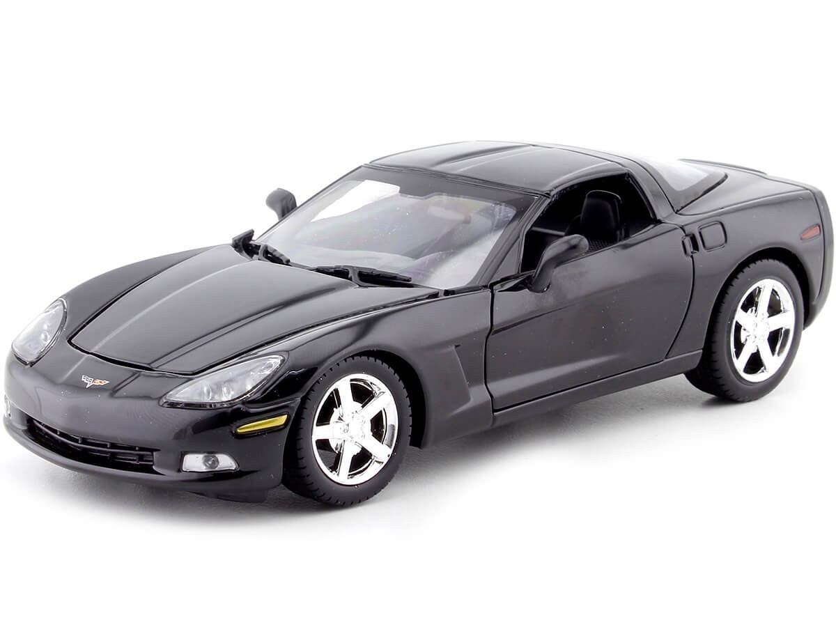 2005 CHEVROLET CORVETTE C6 COUPE BLACK 1:24 DIECAST MODEL CAR BY