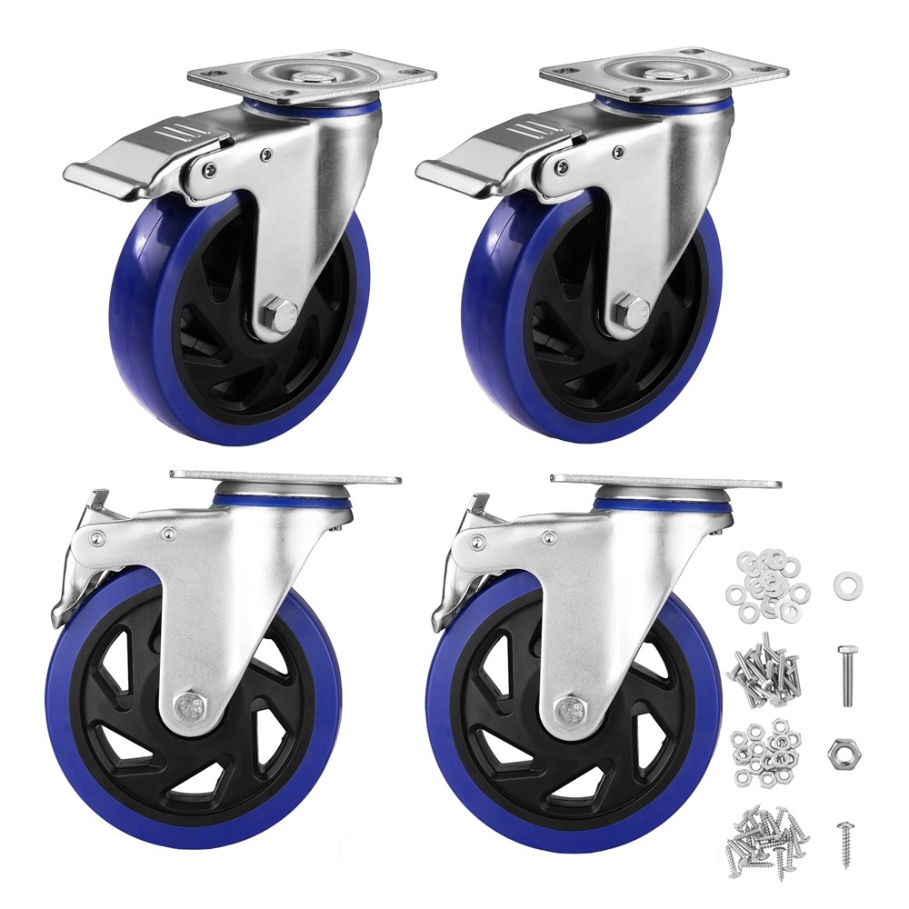 WORKPRO 4-Pack 5" Heavy Duty Caster Wheels Locking Industrial for Workbench Cart