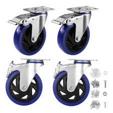 WORKPRO 4-Pack 5" Heavy Duty Caster Wheels Locking Industrial for Workbench Cart