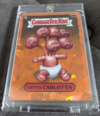 LOTTA CARLOTTA, 249b,  Garbage Pail Kids, GPK Sapphire, ORANGE, /25