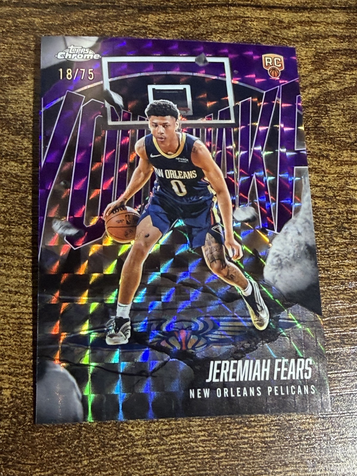 JEREMIAH FEARS 2025-26 Topps Chrome #YQ-7 Rookie Youthquake Purple Refractor /75