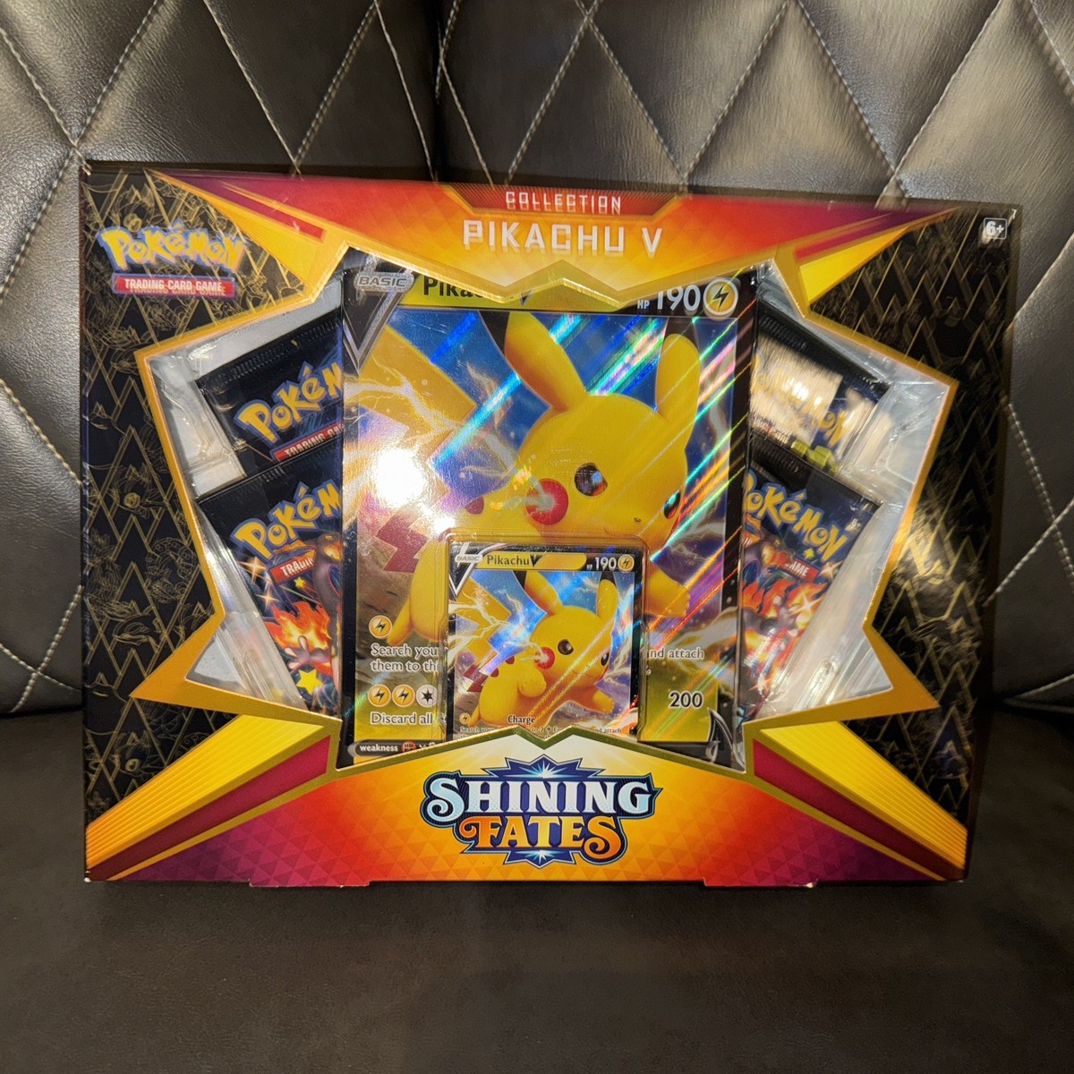 Pokemon TCG Shining Fates Pikachu v Collection Box Factory Sealed