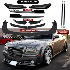 For Chrysler 300 SRT8 C S Front Rear Bumper Lip Spoiler Splitter Glossy Black