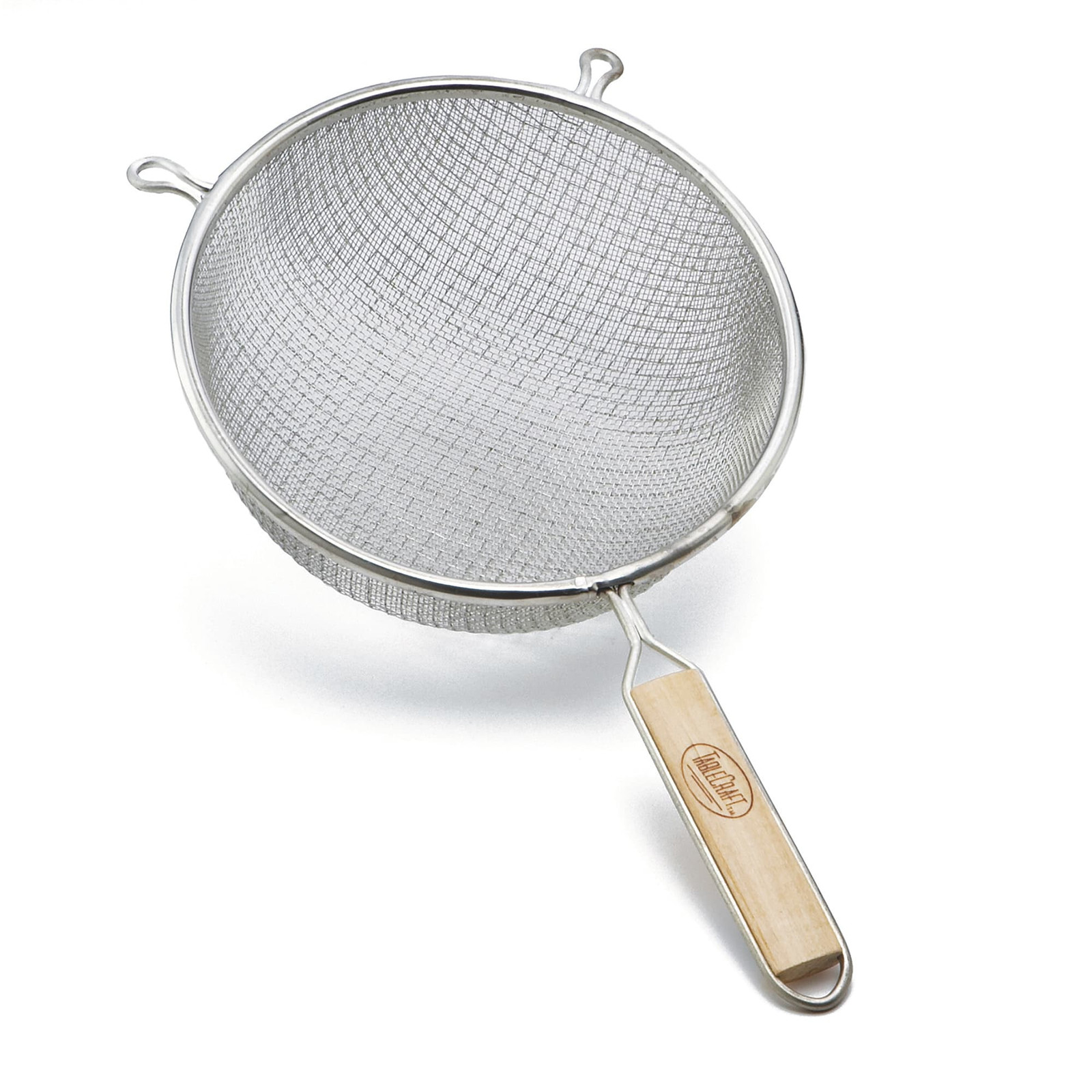 TableCraft 98 Tinned 7-3/4 Double Medium Mesh Strainer