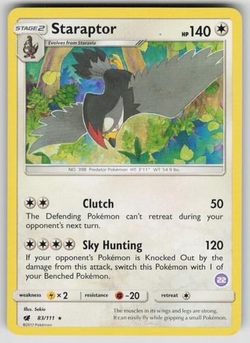 Staraptor 83/111 Rare Crimson Invasion Pokemon Lightly Played