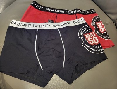 Bruno Banani Boxer Short 2 Pairs 'Mars 500'  Medium / 32in - Red / Black Design