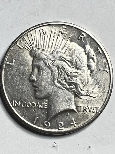 1924-S Peace Dollar - Better AU Date - San Francisco Mint - Nice Original Coin