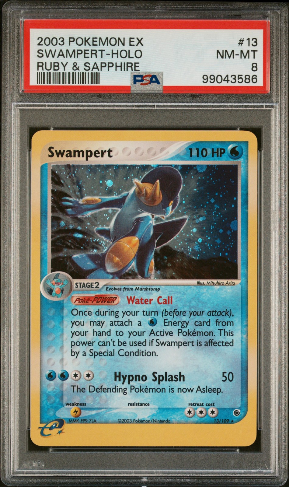 2003 Pokemon EX Ruby & Sapphire Swampert #13 Ruby & Sapphire PSA 8