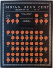 1938 Whitman 1856-1909 Flying Eagle Indian Head Penny Collection 394 Coin Board