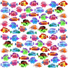 120Pcs Plastic Fish Toys, Tropical Fish, Mini Plastic Fish, Toy Fish Set for ...