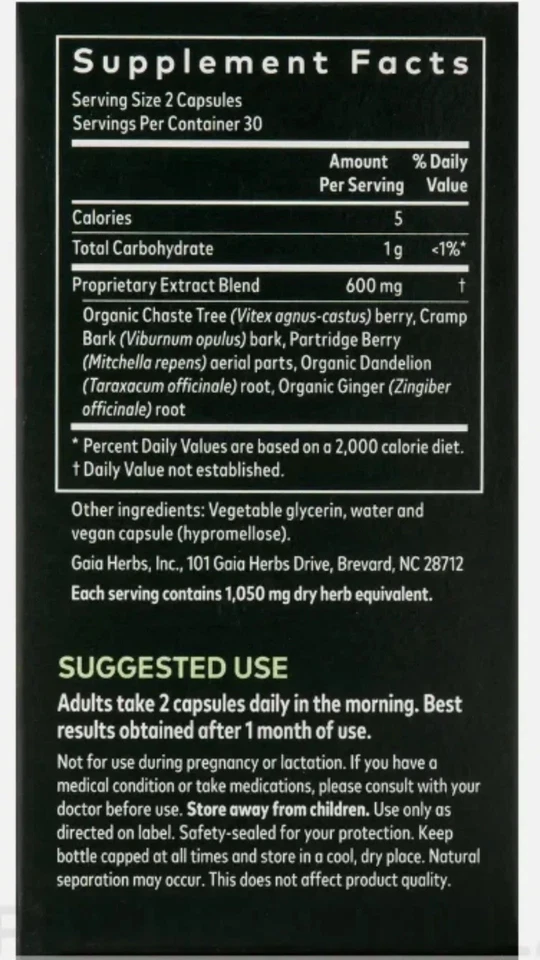 Soporte de fertilidad Gaia Herbs 60 fitocápsulas fecha de caducidad es 3/2027 Foto 2 de 2