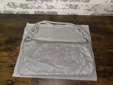 NEW Sparkle Shine Evening Clutch Purse Shoulder Bag - Silver Size 12"