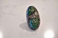 Vintage Turquoise Ring, Heavy, Nice !!