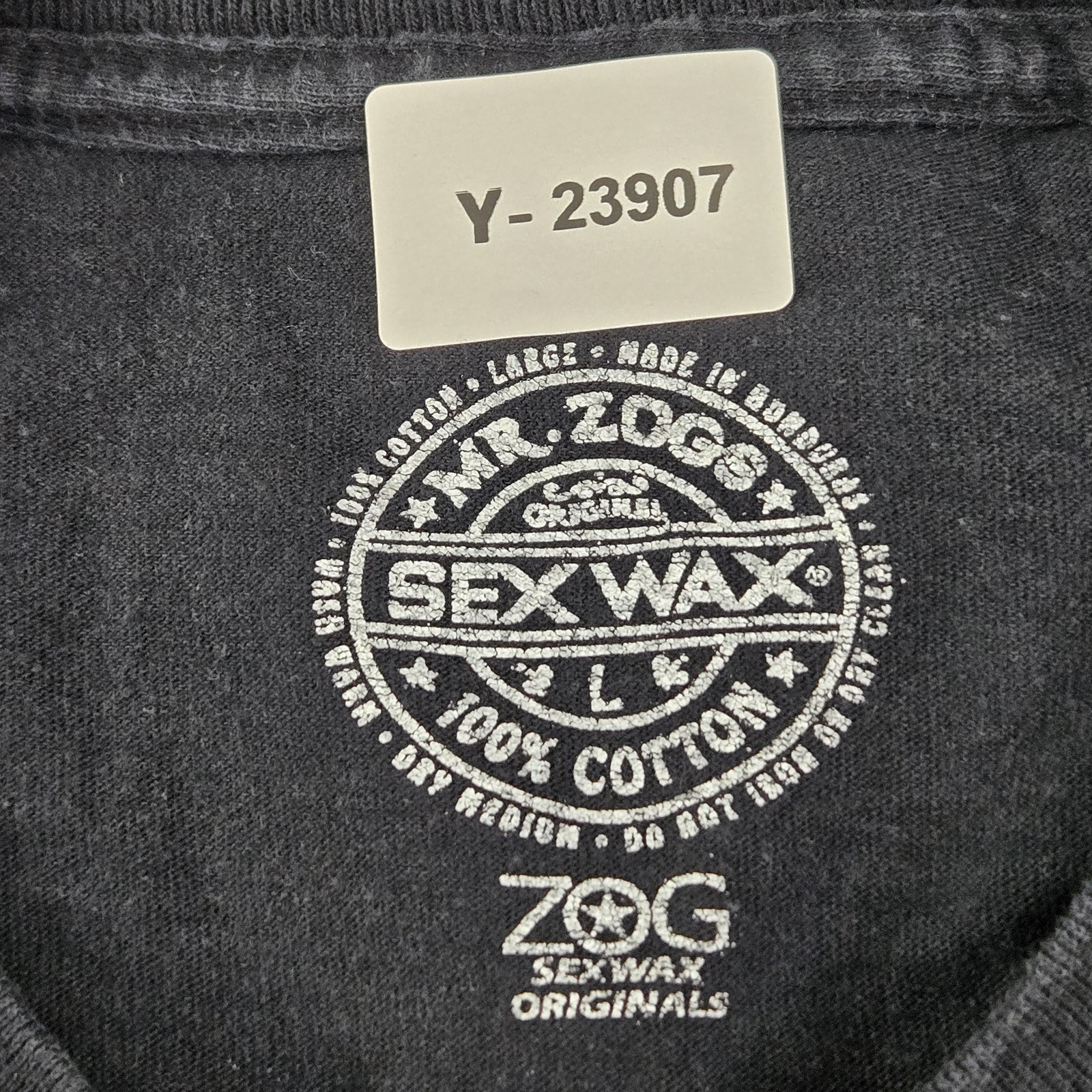 Mr. Zog's Sex Wax Men Shirt L Black Logo Short Sleeve