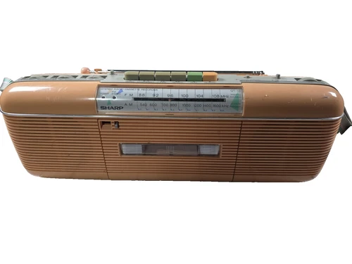 Sharp QT-50P Peach AM/FM Boombox Radio Cassette Stranger Things