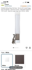 PetSafe Sliding Glass Pet Door Adjustable Height 91 7/16" to 96" Up to 130 lb