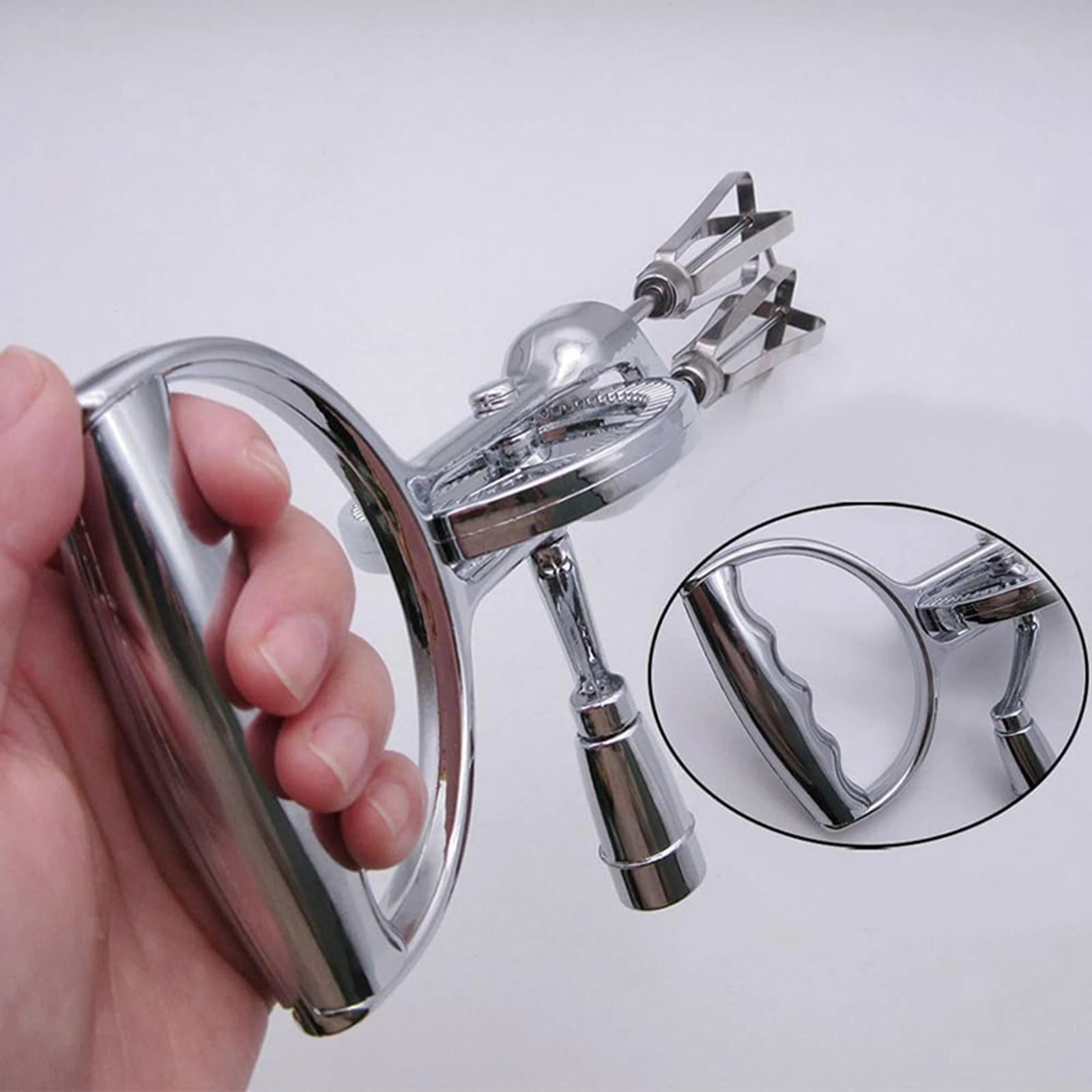 Hand Crank Egg Beater Ergonomic Handle Stainless Steel Portable Manual Mixer
Opens in a new window o