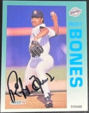 1992 Fleer Baseball #600 Ricky Bones San Diego Padres Autographed Card