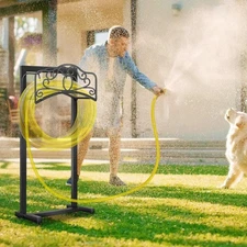 Detachable Garden Hose Holder Heavy Duty Freestanding Hanger Stand Black 41.5"