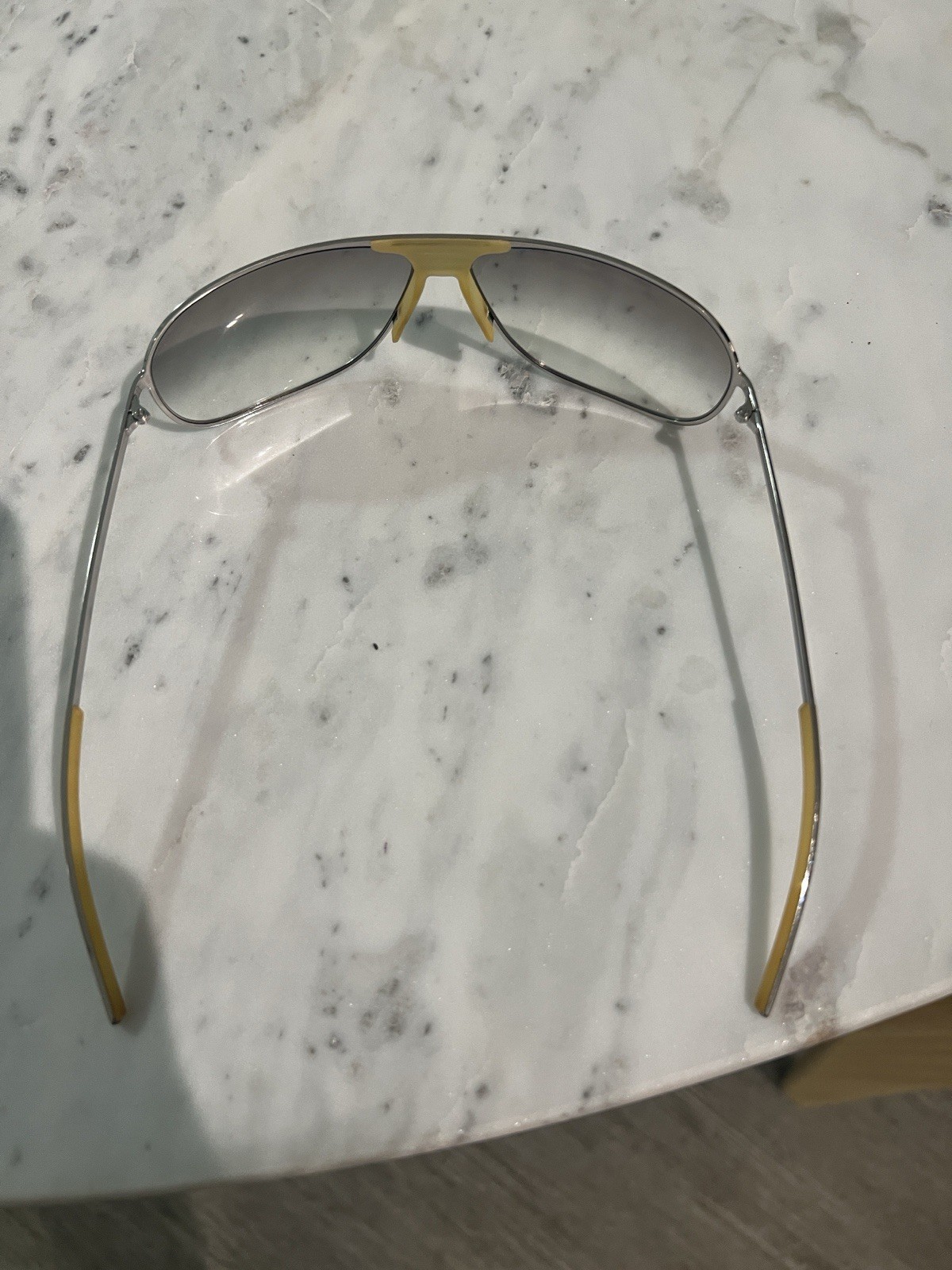 Dior Pilot Sunglasses Silver Metal Frame Gray Lens Vintage Style thumbnail 3