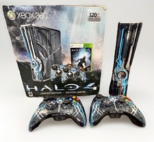 Microsoft Xbox 360 S Halo 4 Limited Edition 320gb Blue Console w/ 2 Controller