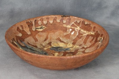 Seltene Mid Century 50er Katharina Schafgarbe Steinzeug große runde Schale Schale Tropfgla
