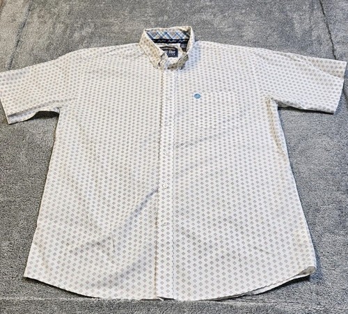 Camisa Recta Wrangler George Para Hombres XL Geométrica Suroeste Vaquero Rodeo
