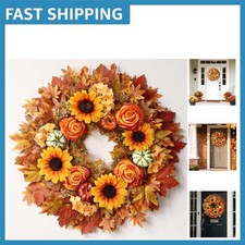 28-Inch Beautiful Maple Leaves Wreath - Perfect for Fall Thanksgiving D cor