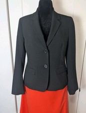 Black Label By Evan Picon Women's Blazer Jacket Two Button Black Sz 8 Career EUC