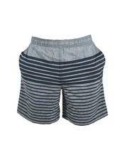 Kirkland Signature Men's Swim Trunks Shorts Swimwear Black/Grey Stripe, S-L