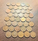 40 -INDIAN HEAD CENT PENNIES 1880-1900s All Dates Visible -Some Liberty Visible