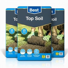 75L Multi Purpose Top Soil 3x25L – Lawn Turf Grass Seed Beds Borders Garden