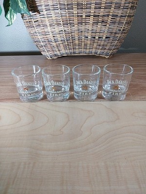 Set of (4) Jack Daniels Tennessee Fire Shot Glasses  - Whiskey - MINT