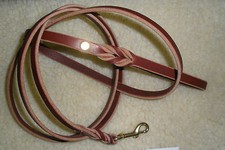 LEATHER DOG LEASH, 1/2" X 7'-11", SOLID BRASS SNAP, HAND MADE IN USA