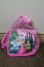 Disney Princess Pink Lightweight Backpack Cinderella Sleeping Beauty Belle 