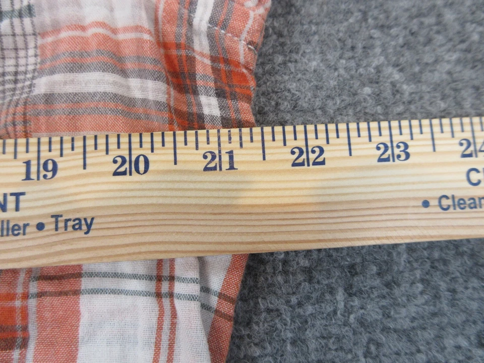 Guess Shirt Mens 2XL XXL Orange Plaid Pearl Snap Button Up Western Slim Flannel - Image 4 of 4