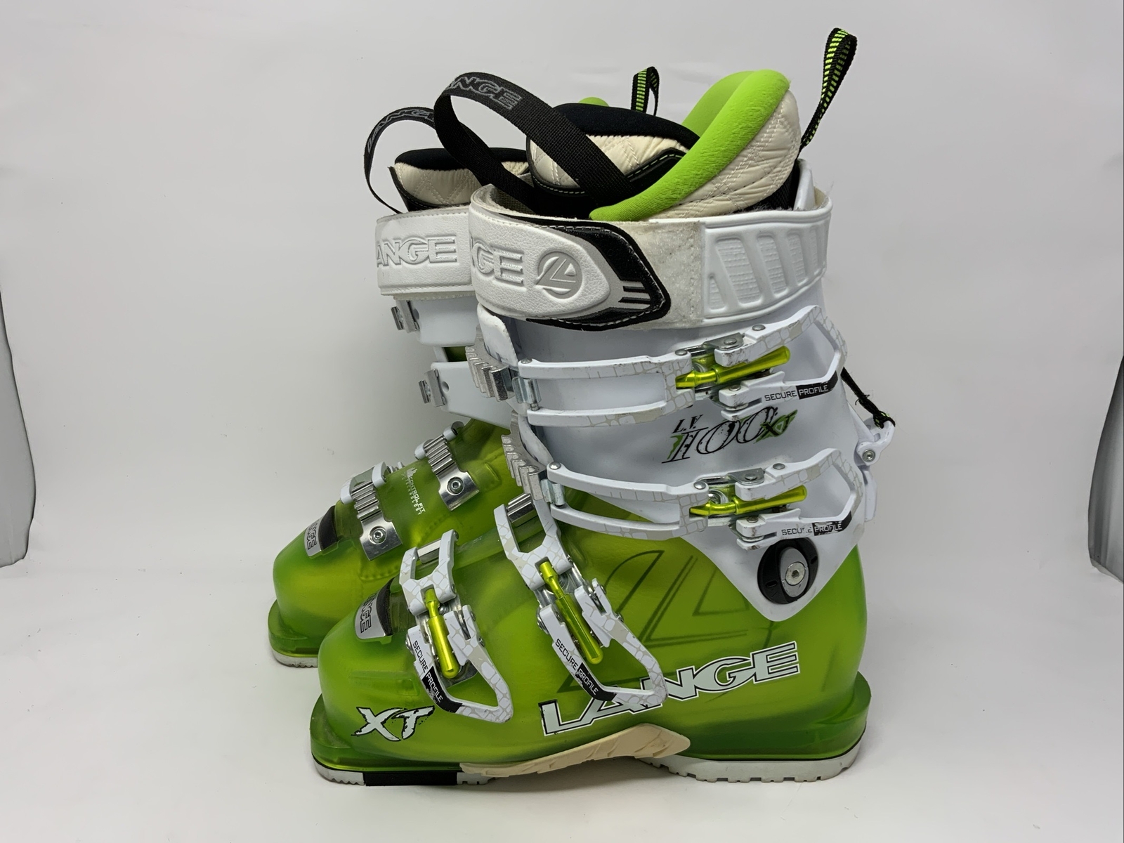 SALOMON Stivali da sci LUNGHI XT 100 LV 22 5 CM taglia Stati Uniti uomo 4 donna 7 verdi bianchi chiari