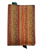 Standard Fabric Paperback Bookcover with Rich Metallic Gold Multicolor Stripes